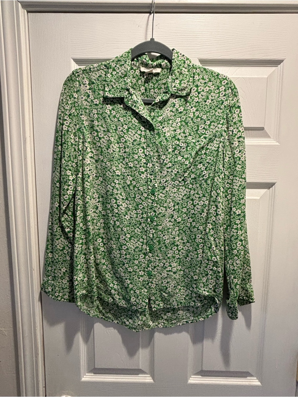 beachlunchlounge Green Floral Button-Down Shirt